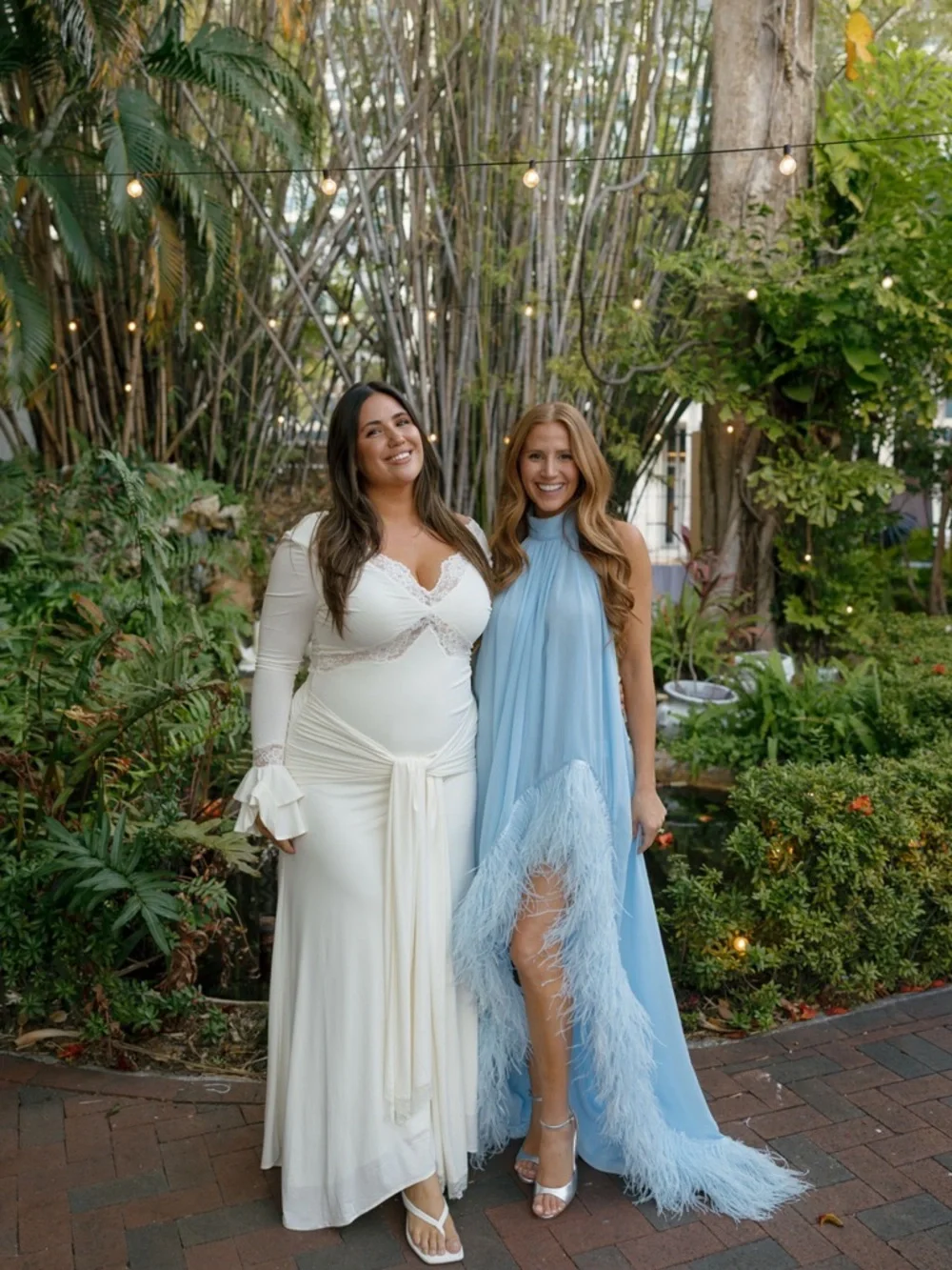 BRONX & BANCO Light Blue Feather-Trim Slip Dress - Picture 3 of 3